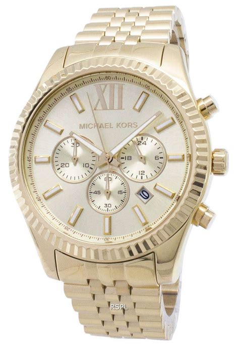 michael kors lexington chronograph champagne dial men's watch mk8281|Michael Kors lexington champagne dial.